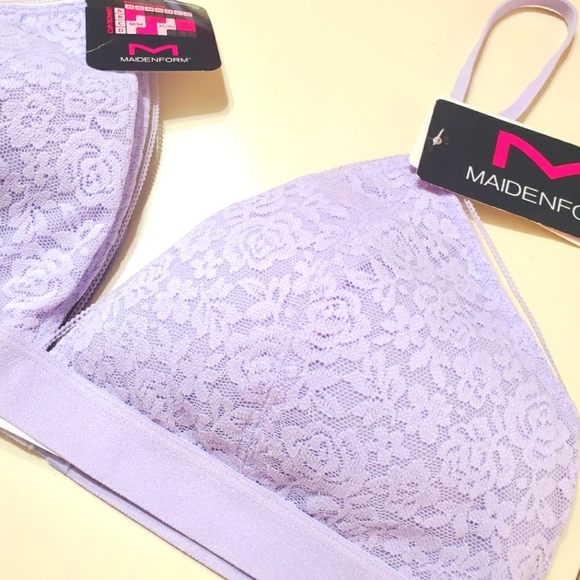 NWT Maidenform Lavender Lace Bralette. Straps. Medium = 34C, 34D, 36B, 36C - Picture 7 of 9